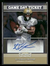 Ke'Shaun Vaughn 202 Contenders Draft Picks Game Day Ticket Auto 7/18 #21