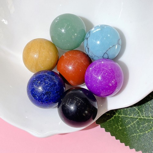 7-10 Pcs Mixed Quartz Crystal Gem Ball Carved Accessories Turquoise Natural - Picture 47 of 48
