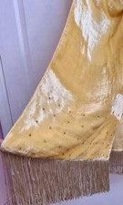 Velvet Sequins Shawl Yellow 18X62