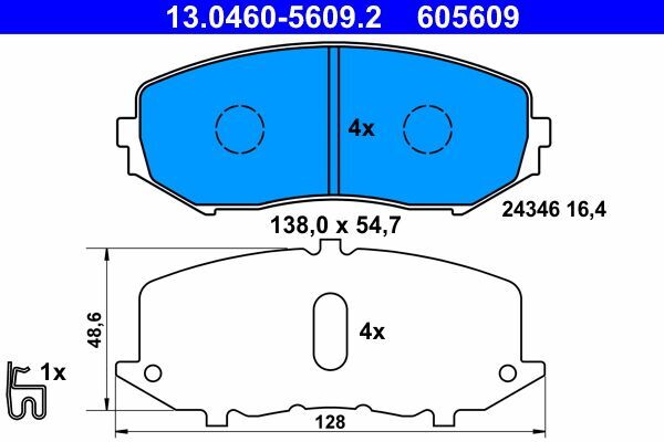 ATE 13.0460-5609.2 Bremsbelagsatz, Scheibenbremse FüR Suzuki-image