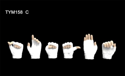 1/6 Female Hold Knife Thumb Salute White Glove Hand Shape Model For 12'' Figure