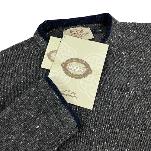 Aran Sweater Market Crew Neck Pullover Mens XL SLIM FIT Wool & Cashmere