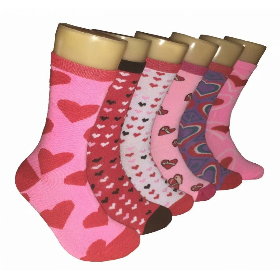 Calcetines suaves para mujer San Valentín talla 9-11 rojo rosa corazones 6 pares Foto 2 de 4