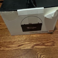 Retro Karaoke Machine with Two Wireless Microphones, Portable Bluetooth Speak...