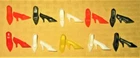 VINTAGE FOR CLOTHES BLACK RED WHITE YELLOW POINTED HEELS FITS BARBIE SHOES LOT!