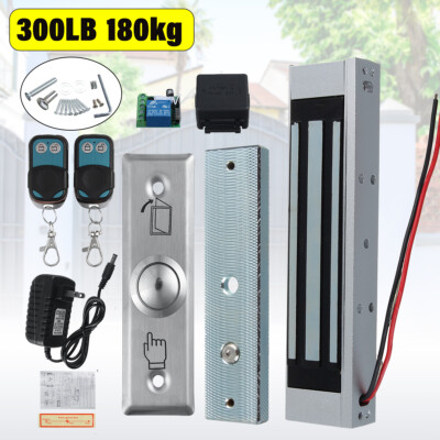 Electric Magnetic Lock w/ 2 Wireless Remote Controls Door Access Control System