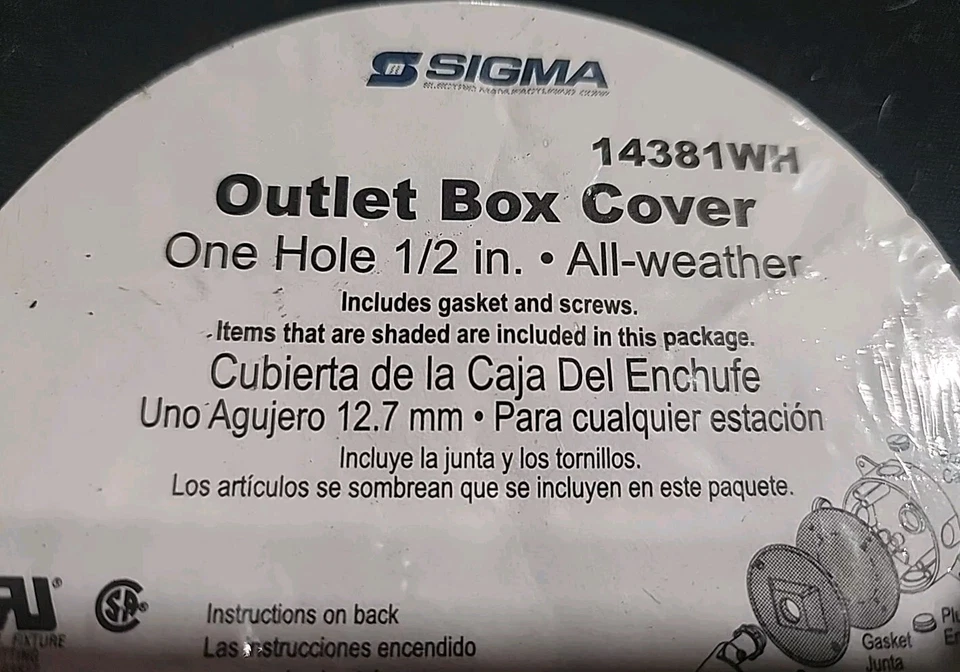 Sigma ~ Cubierta redonda de metal para lugares húmedos, un agujero de 1/2", blanco Foto 4 de 4
