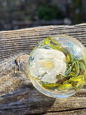 Handmade Glass Marble 1  + FantasyFloral Murrini Marble With Root System