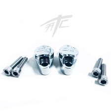 HAYABUSA CHROME DIAMOND CUT KANJI HANDLE BAR CLAMPS 2016 SUZUKI HAYABUSA