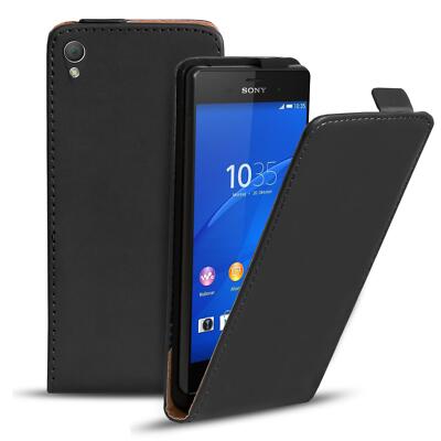 Schutz Hülle Handyhülle Klapp Tasche Ultra Slim Flip Cover Case Schwarz matt TPU