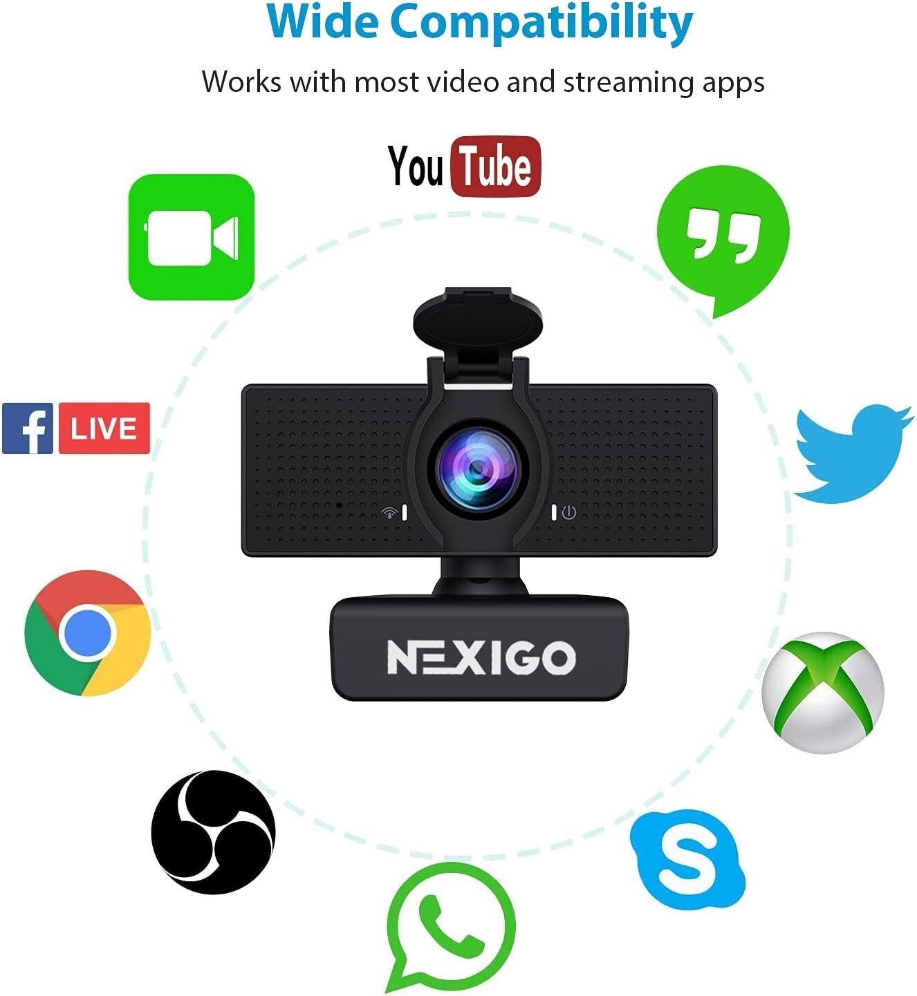 NexiGo N60 1080P Full HD cam with Microphone, Software Control