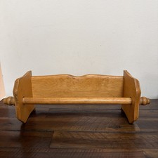Vintage Wooden Hanging Paper Towel Holder  Needs Hanger