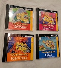 The Magic School Bus Lot 1994 PC Microsoft Earth Dinosaurs Human Body Ocean CD
