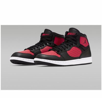 Jordan Access Black Red White Colorblock Mid Top Lace-Up Men's Athletic Sneaker