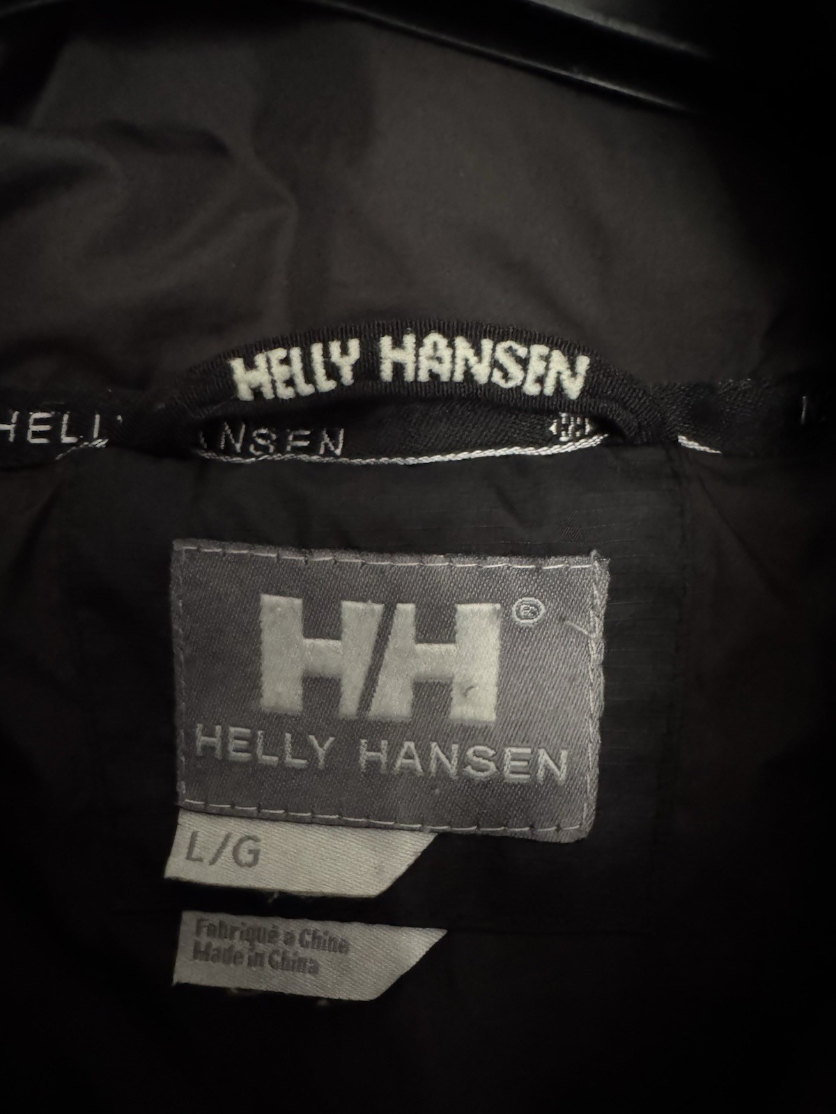 Men’s Black Helly Hansen Duck Down Hooded Puffer Jacket Coat Winter Large Rare image 5