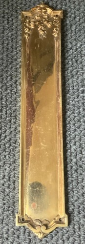 BRASS DOOR FINGER PLATE, VERY ORNATE & DECORATIVE “W.T & S “