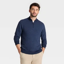 Men's 1/4 Zip Sweater - Goodfellow & Co Navy Blue M