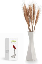 Farmhouse Rustic Ceramic Vase Set - White Decorative Vases for 1 Pack（white） 