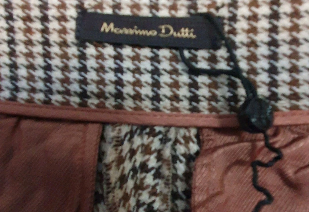 MASSIMO DUTTI Trousers Womens UK 8 Brown Mix Houndstooth W28" L25" Vgc  thumbnail 12
