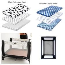 Pack n playard sheets 3 Pack 100 Cotton Jersey for Mini Crib Mattress
