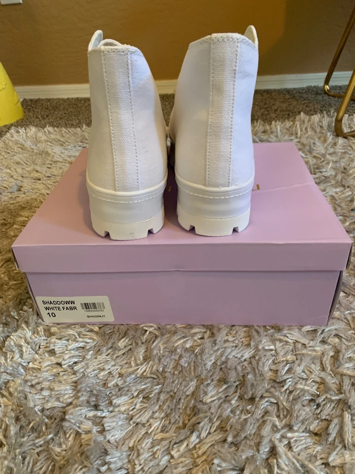 MADDEN GIRL Mujer Blanco Sombra Plataforma Zapatillas Altas EE. UU. 10 M Foto 4 de 4