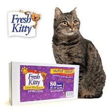80 Count Fresh Kitty Litter Box Liners Super Thick, Durable, Easy Clean Up J...