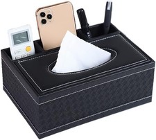 PU Leather Household Office Rectangular Tissue Box Storage Organizer Box