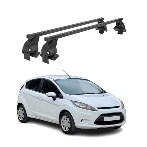 Menabo DachträGer GrundtäGer FüR Ford Fiesta 2008-2013 50Kg Stahl Schwarz 2 Tlg-image