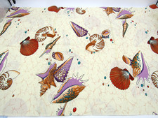 2 1/2yd. cut Seashore Beach Ocean fabric large print seashells multi color