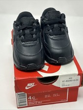 Size 4C-Kids Nike Air Max 90 LTR Black - 833416 001