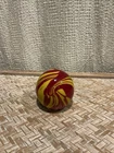 Vintage Latticinio Ribbons Murano Hand Blown Art Glass Paperweight 2.25"