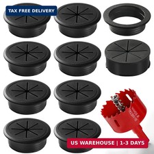 Desk Grommet 2 Inch 50 mm 8 Pieces, Desk Hole Cover for Cables Black, ABS Plas
