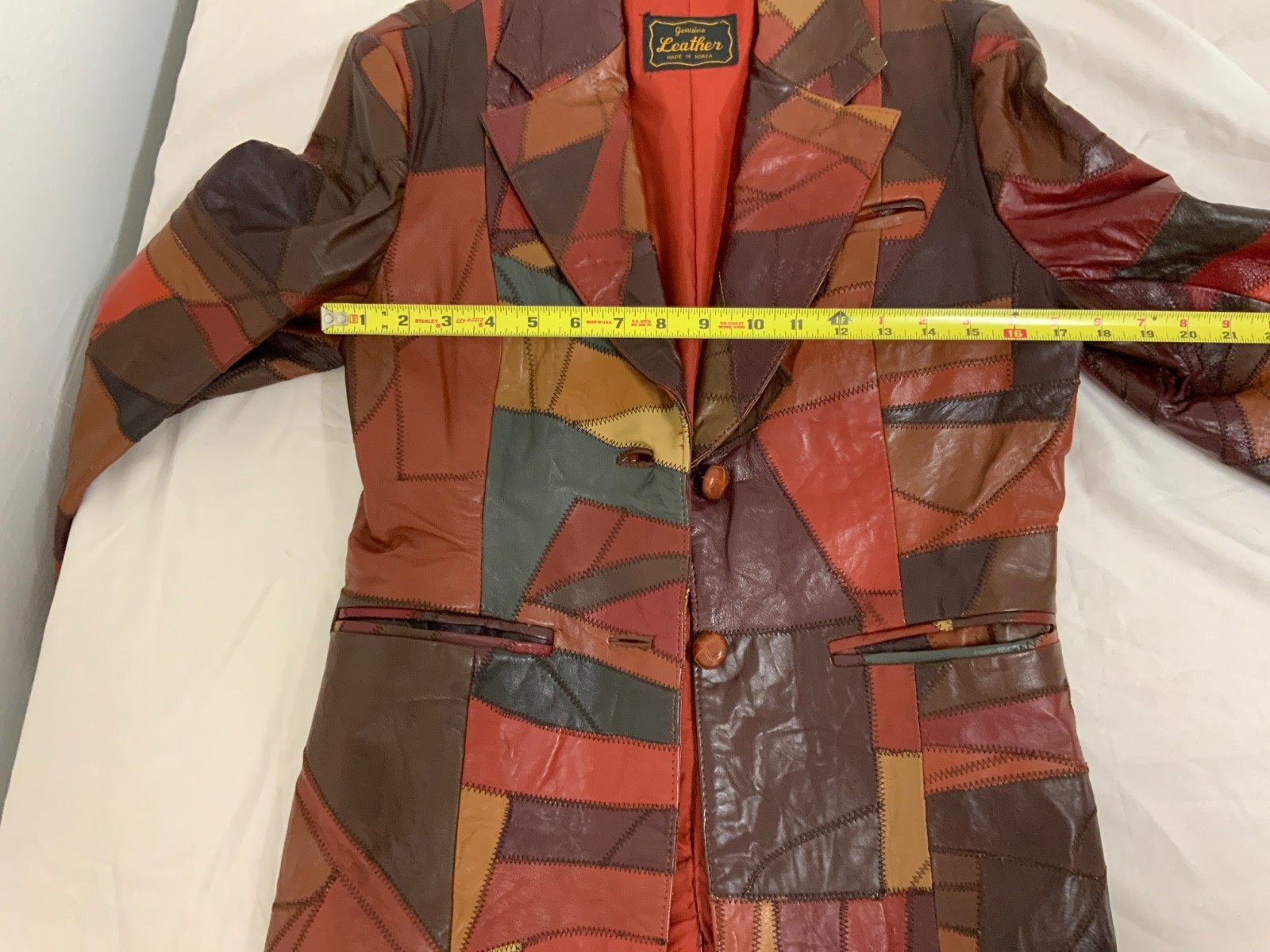 1970’s Genuine Leather, Patchwork Jacket,Brown, S… - image 19