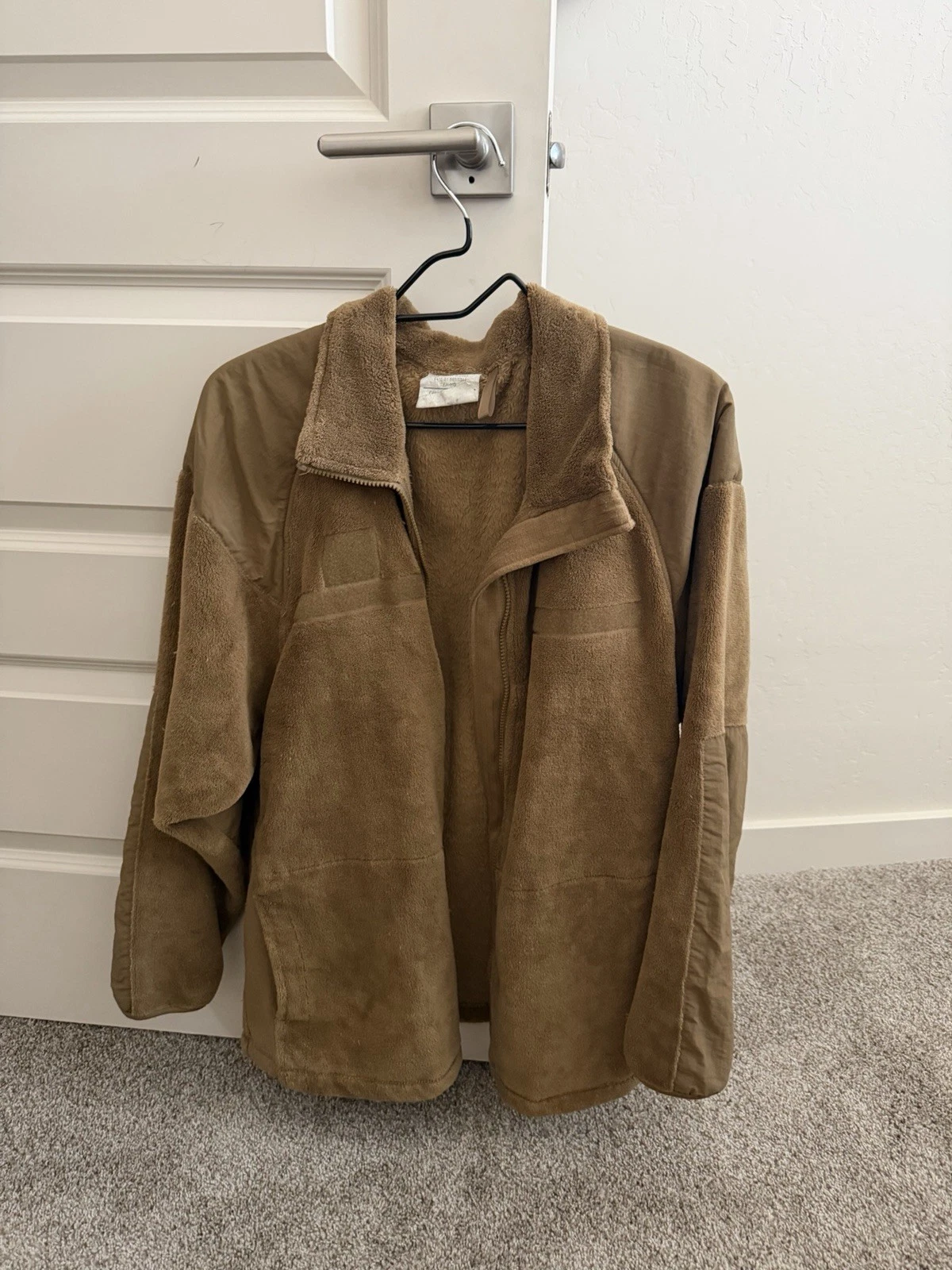 Men's Fleece Jacket Brown Full Zip Size: MR