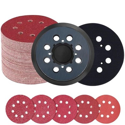 52 Pcs Sander Pad & Discs Combo Kit for DeWalt | 2 Pack 5'' 8-Hole Hook & Loop P