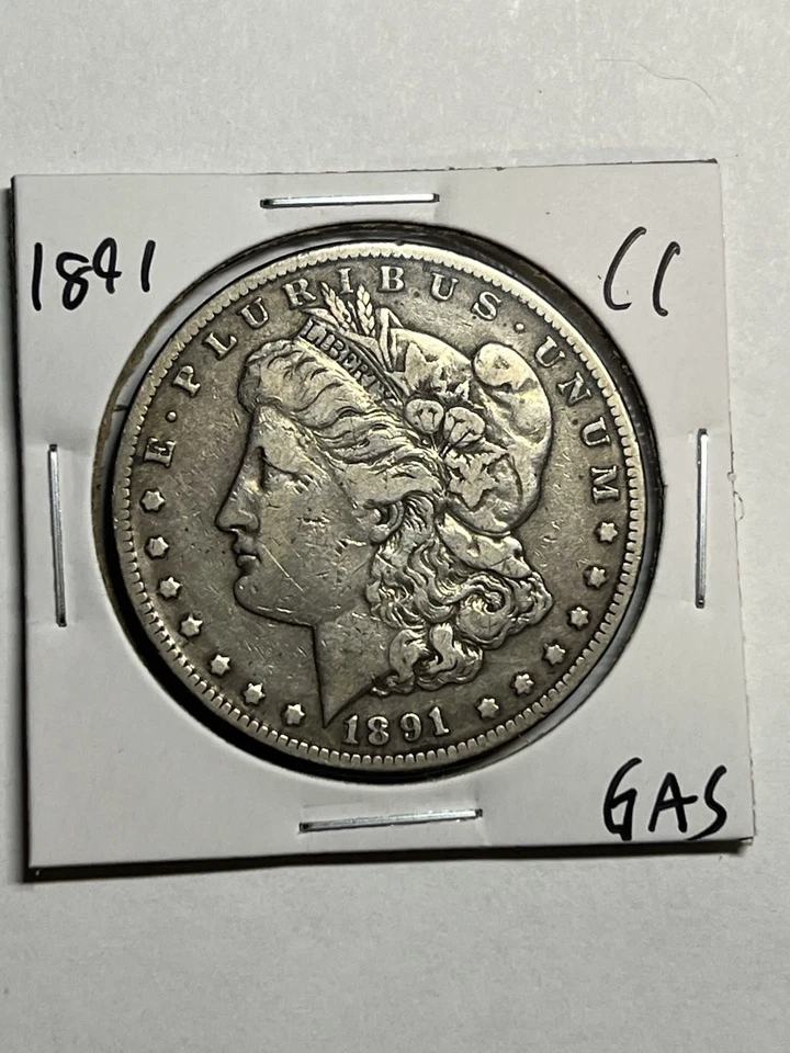 Dólar Morgan 1891-CC 90 % PLATA, $1 XF DETALLES Monedas: EE. UU. Foto 4 de 4