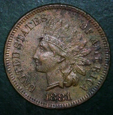 1881 Indian Head Cent / Penny - Environmental Damage - Full Liberty!