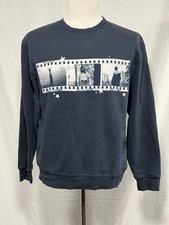 Taylor Swift Offical Folklore Filmstrip Navy Crewneck Star Patch Sweatshirt Sz L