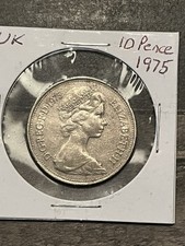 1975 UK British 10 New Pence Lion Coin