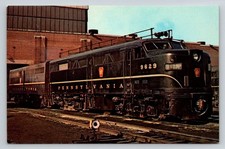 Pennsylvania RR 9629 Alco FA FB Diesel Locomotive Enola PA Train Postcard 1956