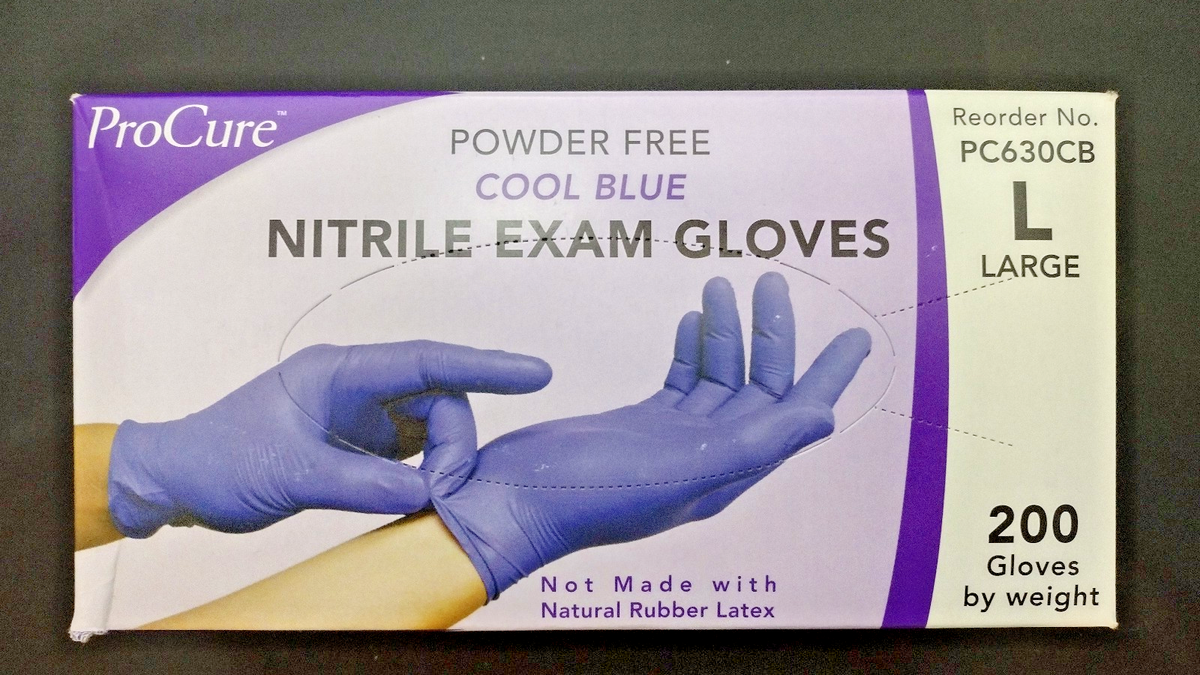 PROcure Nitrile Rubber Latex Free Large Disposable Gloves 2000