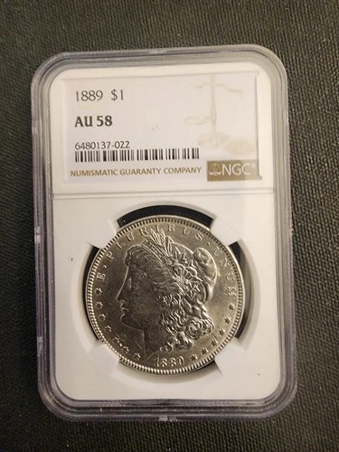 1889 $1 Morgan Silver Dollar NGC Graded AU58