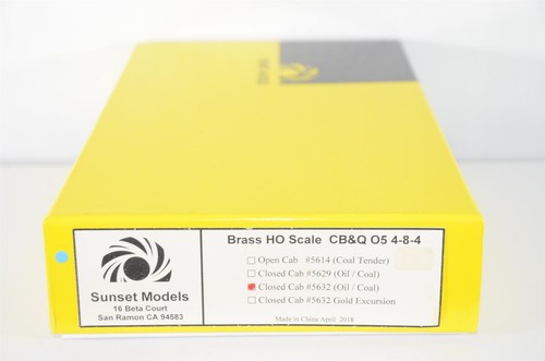 Sunset Models HO Messing CB & Q O-5 4-8-4 geschlossene Kabine #5632 DCC/SOUND NEU | Zustand: New: Other (See Details)