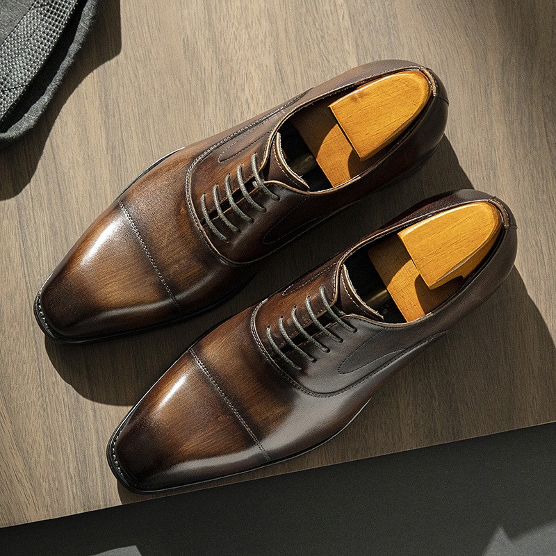 Mens Real Leather Groom Wedding Formal Dress Business Lace Up Party Oxford  Shoes