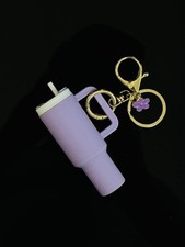 NIP Mini Stanley Style Tumbler Keychain Chapstick Holder Purple Twist Lid