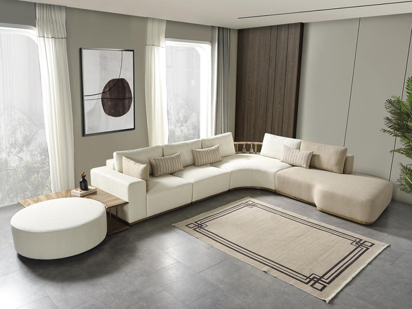 WeißEs Modernes Ecksofa L-Form Couch Luxus Polstersofa WohnzimmermöBel-image