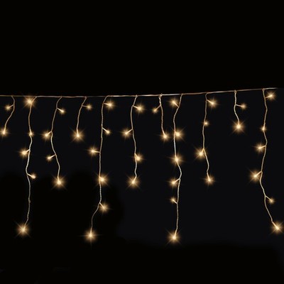 Eisregen Lichterkette LED Warmweiß mit Timer-Funktion Flashing-Effekt außen