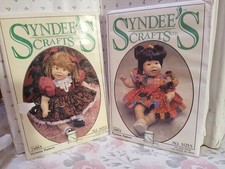 1994 SYNDEE'S CRAFTS LOT of 2 DOLL CLOTHES SEWING PATTERNS for 10"-16" 21" DOLLS