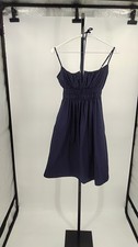 Quince Women 100% Organic Cotton Keyhole Midi Dress Blue XS