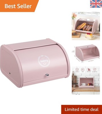 Eleganter hellrosa Edelstahl Brotbehälter - Eleganter Küchenorganizer